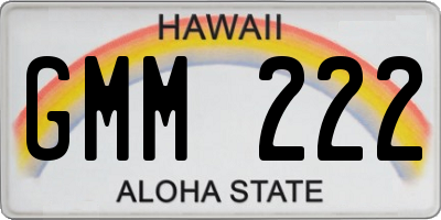 HI license plate GMM222