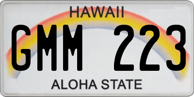 HI license plate GMM223