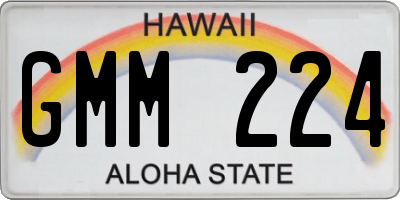 HI license plate GMM224