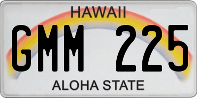 HI license plate GMM225