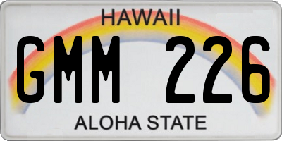 HI license plate GMM226