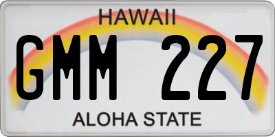 HI license plate GMM227