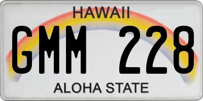 HI license plate GMM228