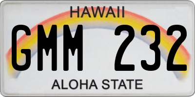 HI license plate GMM232
