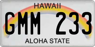 HI license plate GMM233
