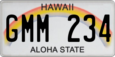 HI license plate GMM234