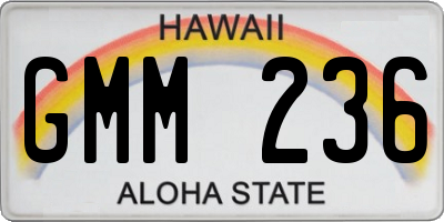 HI license plate GMM236