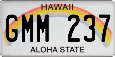 HI license plate GMM237