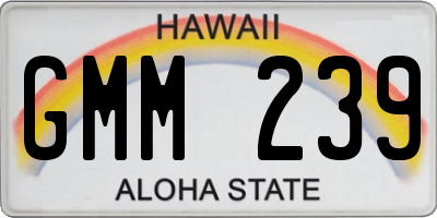 HI license plate GMM239