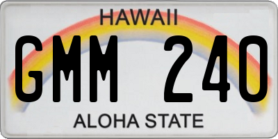 HI license plate GMM240
