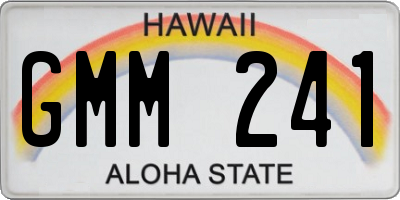 HI license plate GMM241