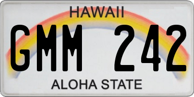 HI license plate GMM242