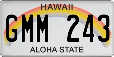 HI license plate GMM243