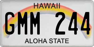 HI license plate GMM244