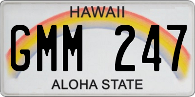 HI license plate GMM247