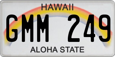 HI license plate GMM249