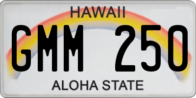 HI license plate GMM250
