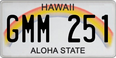HI license plate GMM251