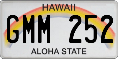 HI license plate GMM252