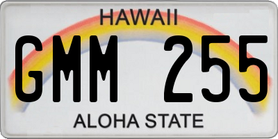 HI license plate GMM255