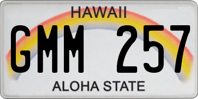 HI license plate GMM257