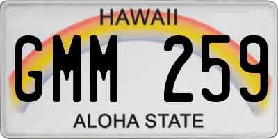 HI license plate GMM259