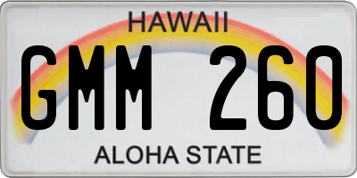 HI license plate GMM260