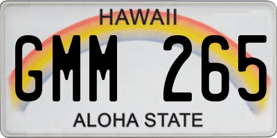 HI license plate GMM265