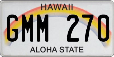 HI license plate GMM270