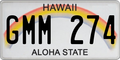 HI license plate GMM274