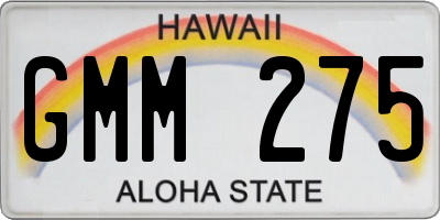 HI license plate GMM275
