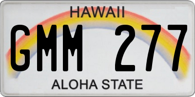 HI license plate GMM277