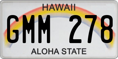 HI license plate GMM278