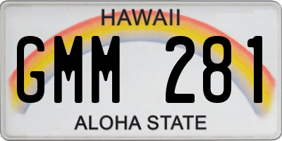 HI license plate GMM281