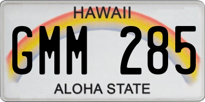 HI license plate GMM285