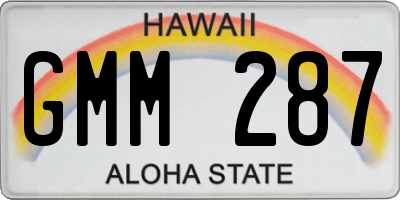 HI license plate GMM287