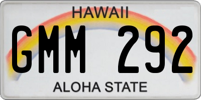 HI license plate GMM292