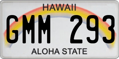 HI license plate GMM293