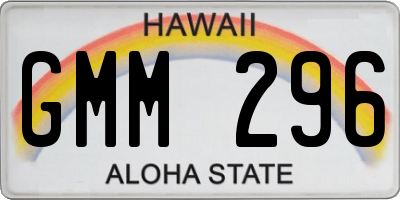 HI license plate GMM296