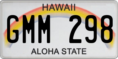 HI license plate GMM298