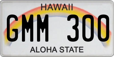 HI license plate GMM300