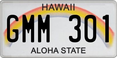 HI license plate GMM301