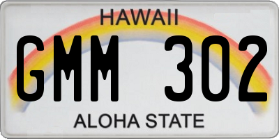 HI license plate GMM302