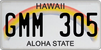 HI license plate GMM305