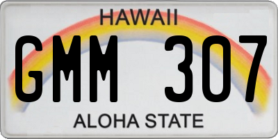 HI license plate GMM307