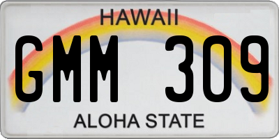 HI license plate GMM309