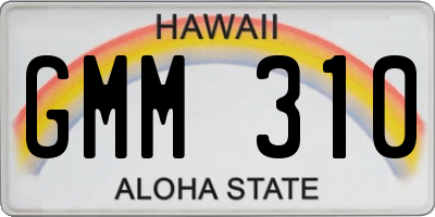HI license plate GMM310