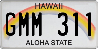 HI license plate GMM311