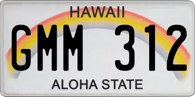 HI license plate GMM312