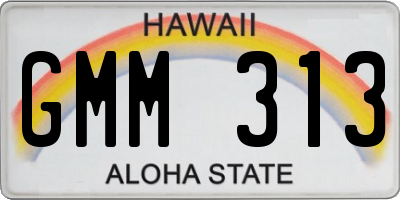 HI license plate GMM313